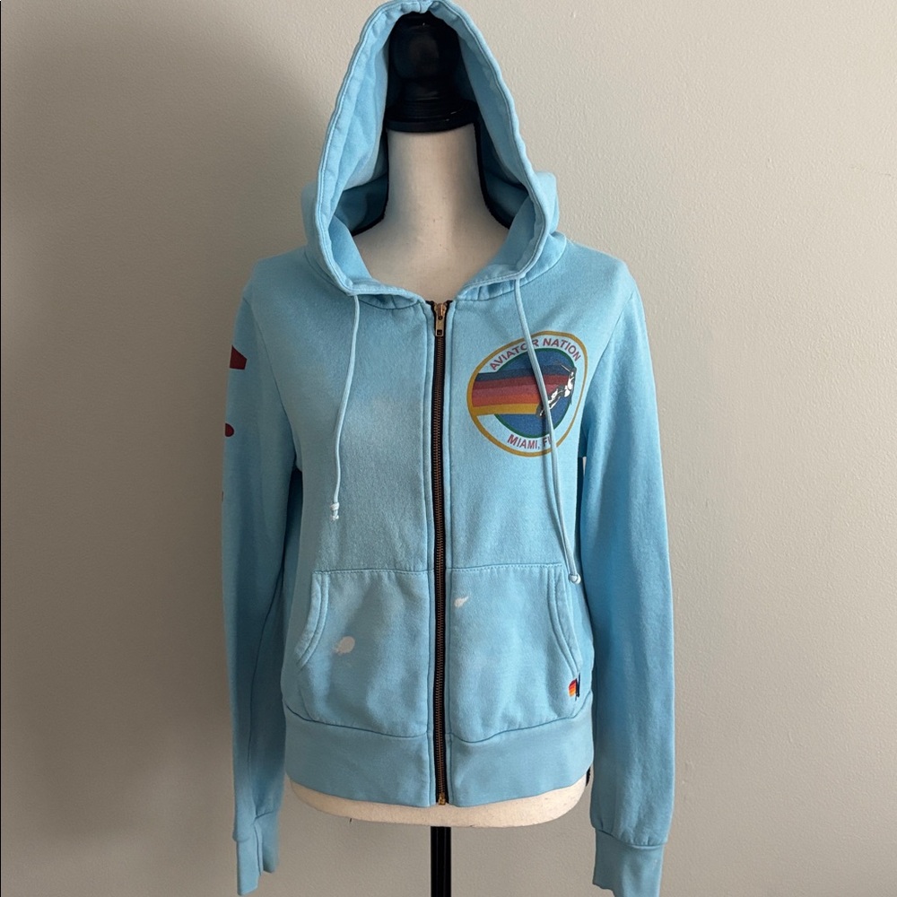 Aviator Nation Hoodie Jacket XS Retro Miami FL Rainbow Surf **READ**